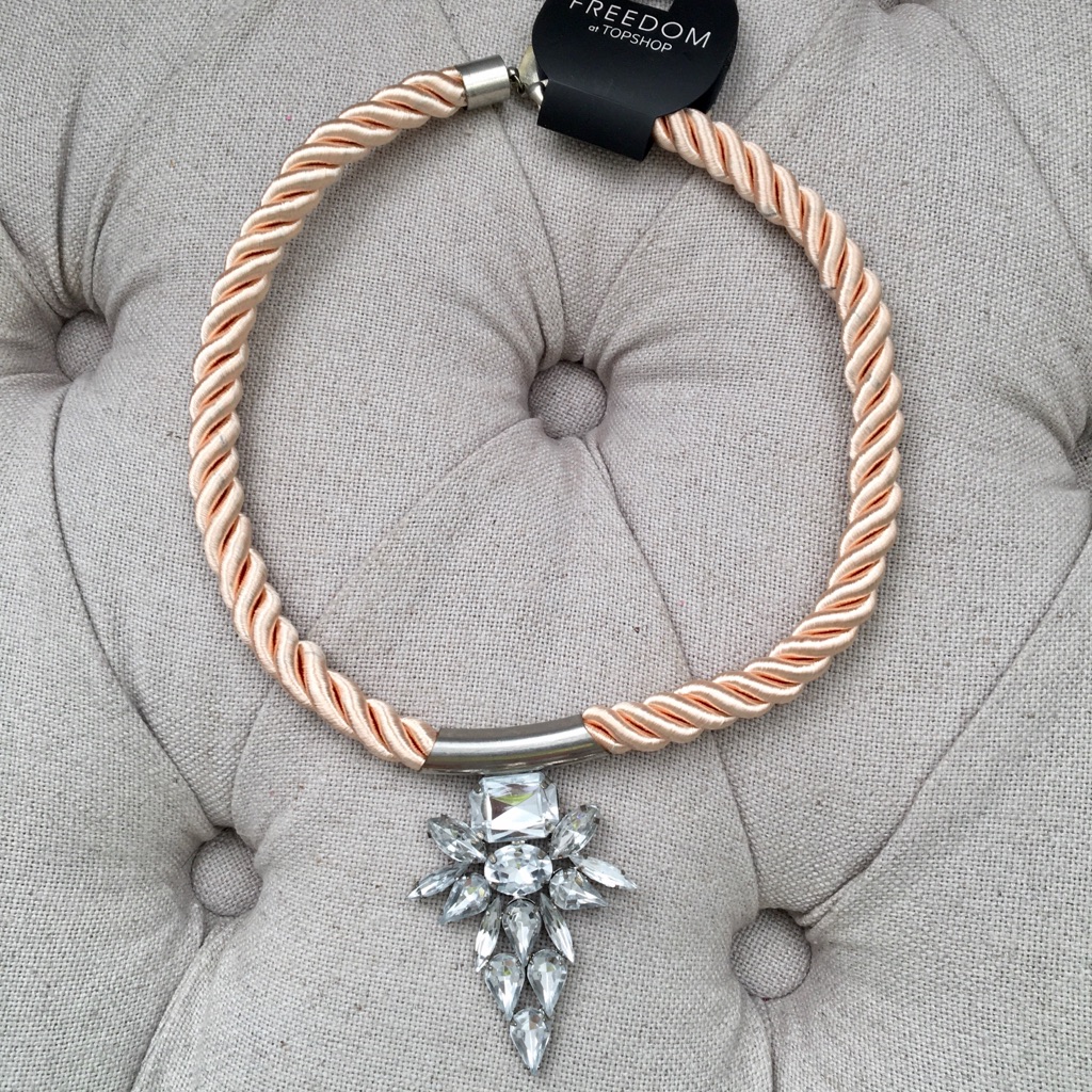 New Topshop Freedom Rhinestone Rope Statement Necklace
